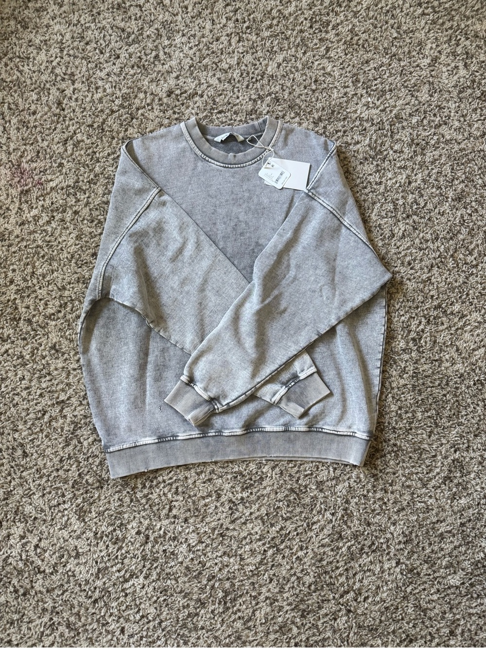 Free People Falling Forward Grey Sweatshirt